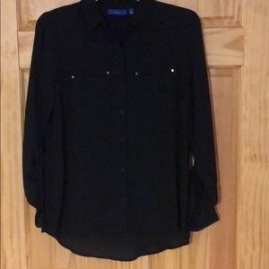 Apt. 9 long sleeve blouse. Small. Black. New.